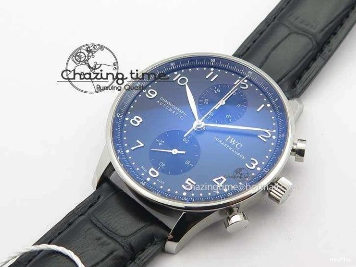 MIROTIME 0517 Reliable Portuguese IW371447 ZF 1:1 Best Edition SS Black Dial On Black Leather Strap A79350 V 7274